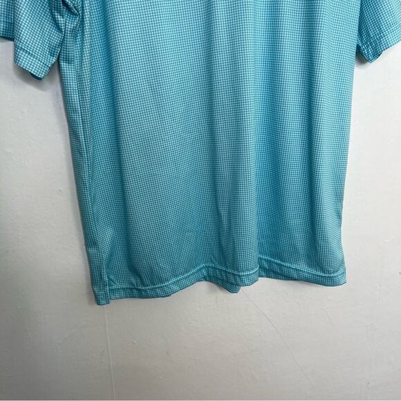 Horn Legend Performance Luxury Blue White Gingham Polo Embroidered Sleeve Shirt - Picture 5 of 11